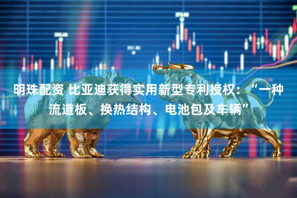 明珠配资 比亚迪获得实用新型专利授权：“一种流道板、换热结构、电池包及车辆”