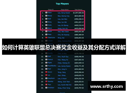 如何计算英雄联盟总决赛奖金收益及其分配方式详解